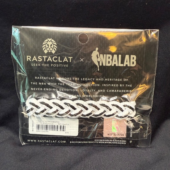 Brooklyn Nets Kevin Durant Rastaclat Braided Player Name & Number Team Bracelet - Picture 4 of 6